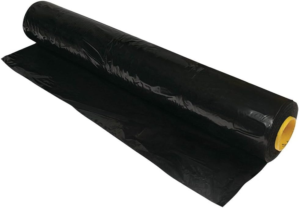 Farm Plastic Supply - Poly Mulch Black Plastic Sheeting - Poly Mulch, Mulch, Black Plastic Sheeting (4 mil - 3' x 200')