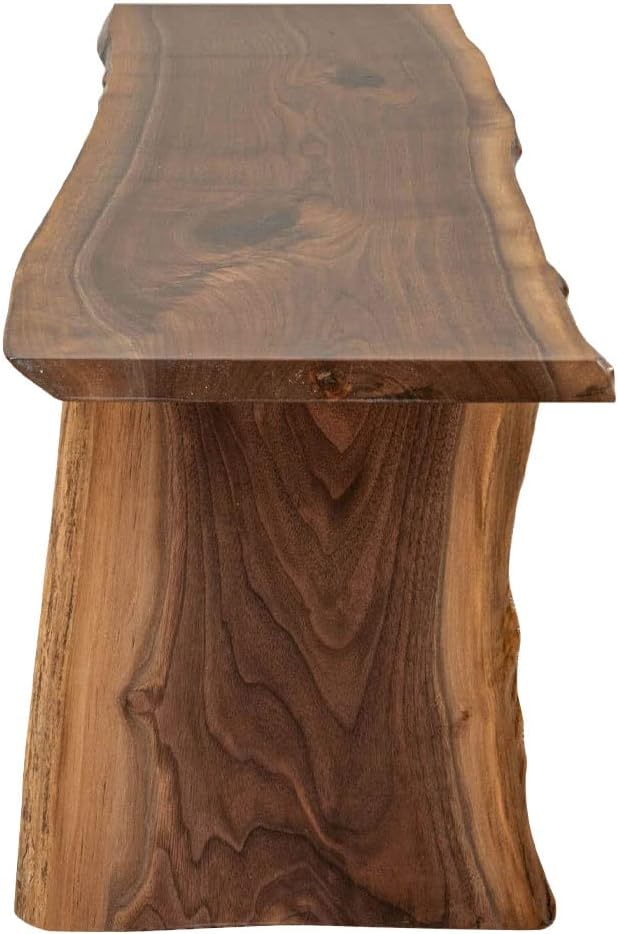 Rustic Red Door Co. Live Edge Wooden Bench - Solid Wood Dining Bench Furniture - Natural Edge Wooden Slab Bench (3' Long, Walnut Wood with Clear Coat)