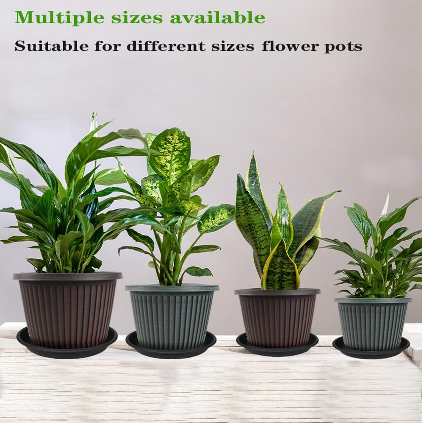 3 Pack of 22 inch Extra Large Plant Saucer, Bird Bath Bowls for Garden, Extra-Deep 3.4" Plant Tray, Plastic Pot Trays for Indoors Outdoors, Water Catcher for Gallon Grow Bags 19-22" (22", Black)