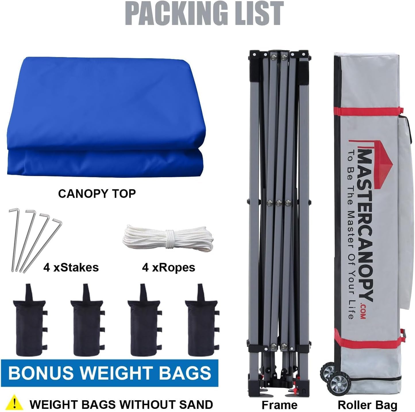 MASTERCANOPY Heavy Duty Pop-up Canopy Tent with Sidewalls (10x10,Blue)