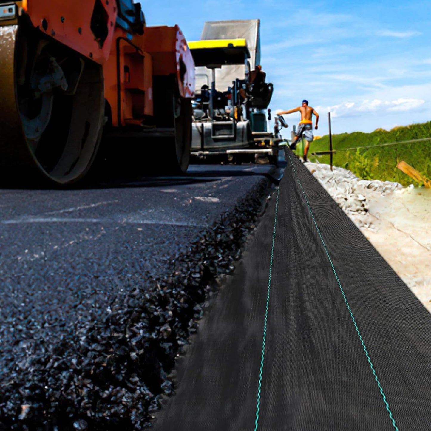 6ftx300ft Heavy Duty Weed Barrier Landscape Fabric – Durable Woven Driveway Garden Cloth for Weed Control, Ground Cover, Landscaping – Long-Lasting Geotextile Fabric – 3.2oz