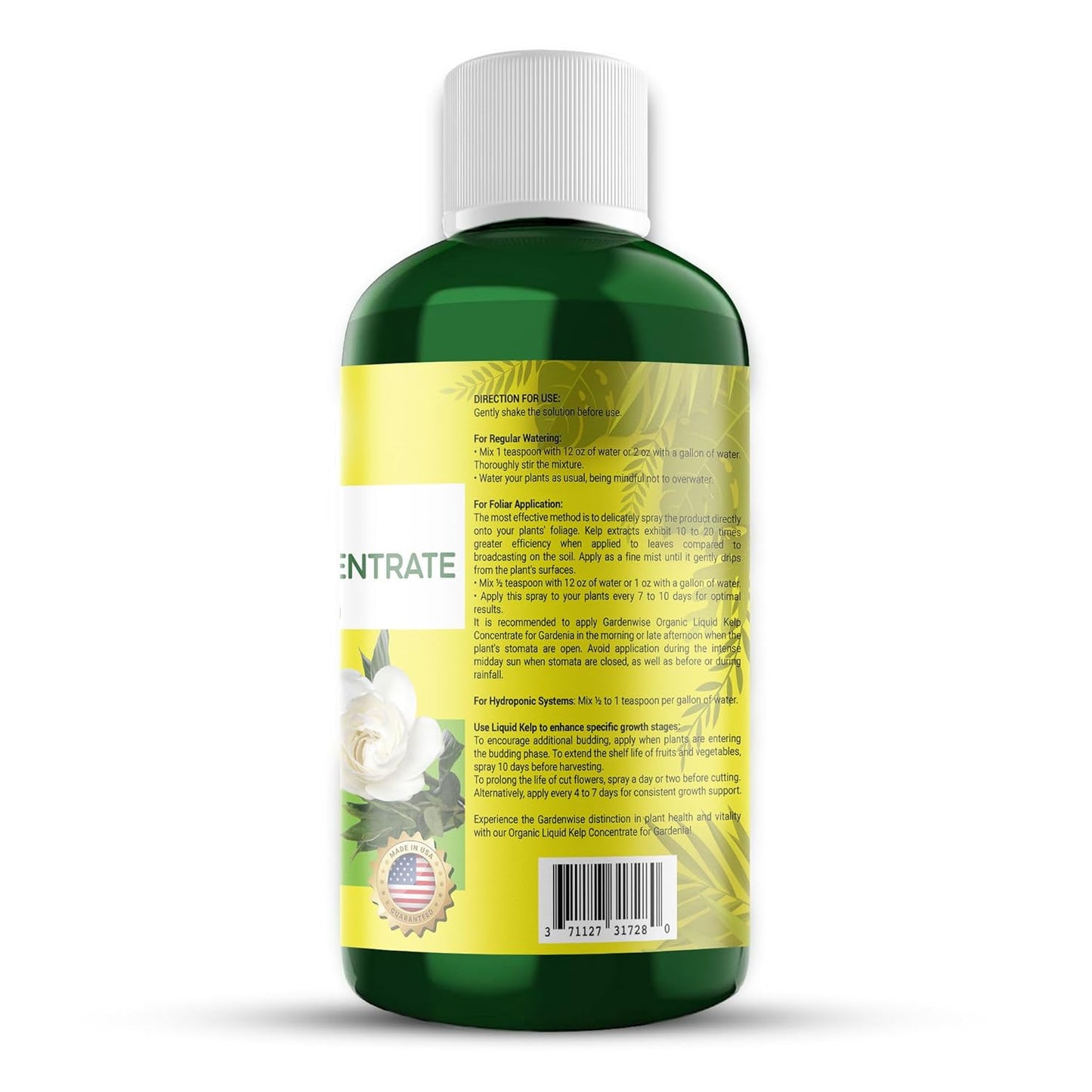 Organic Premium Kelp Seaweed Concentrate for Gardenia - Liquid Fertilizer - Liquid Plant Food - Nutrient-Rich Soil Enhancer - Natural Plant Food for Gardenia Plant (16 OZ), OLKC-14