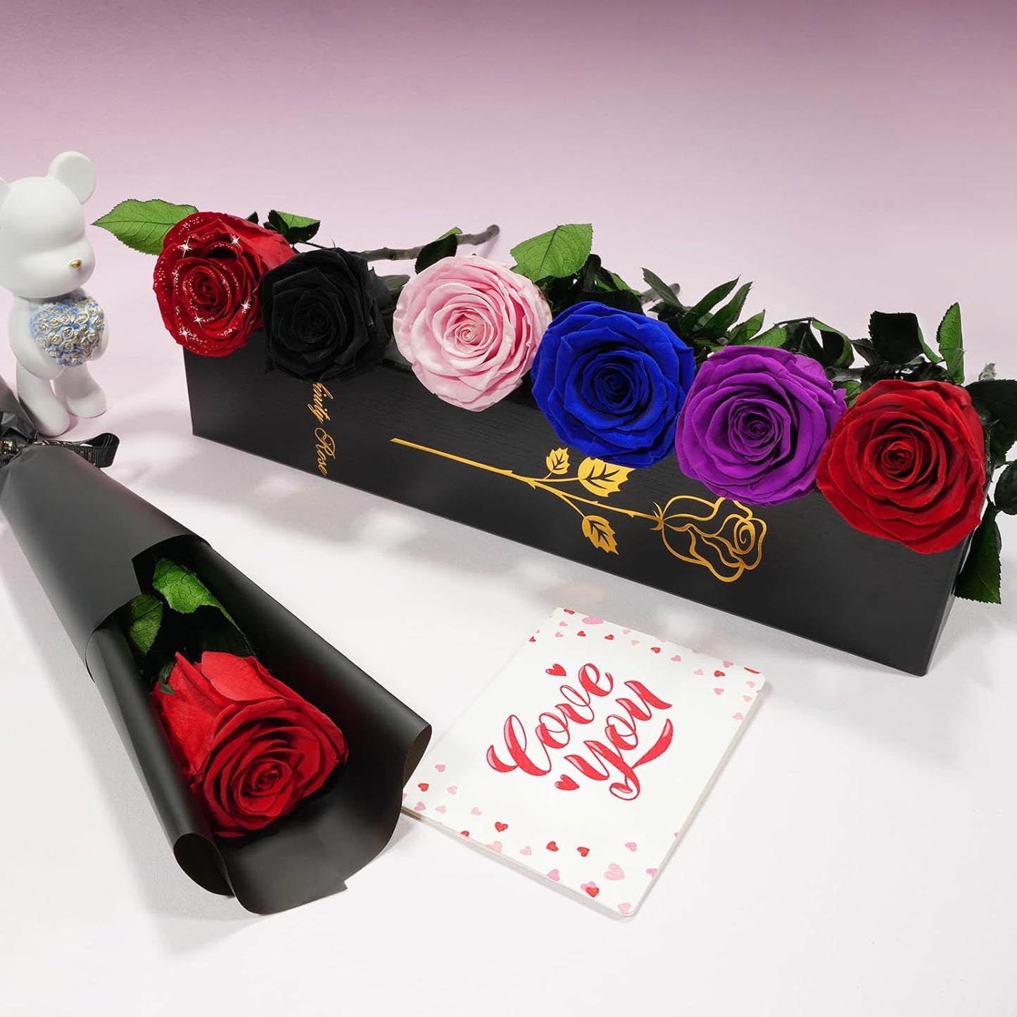 Yamonic Preserved Flowers Rose Birthday Gifts for Mom Women,Mothers Day Rose Flowers Gifts for Mom, Real Flower Mom Gifts for Grandma, Wife, Girlfriend Gifts for Christmas,Valentine's Day,Anniversary