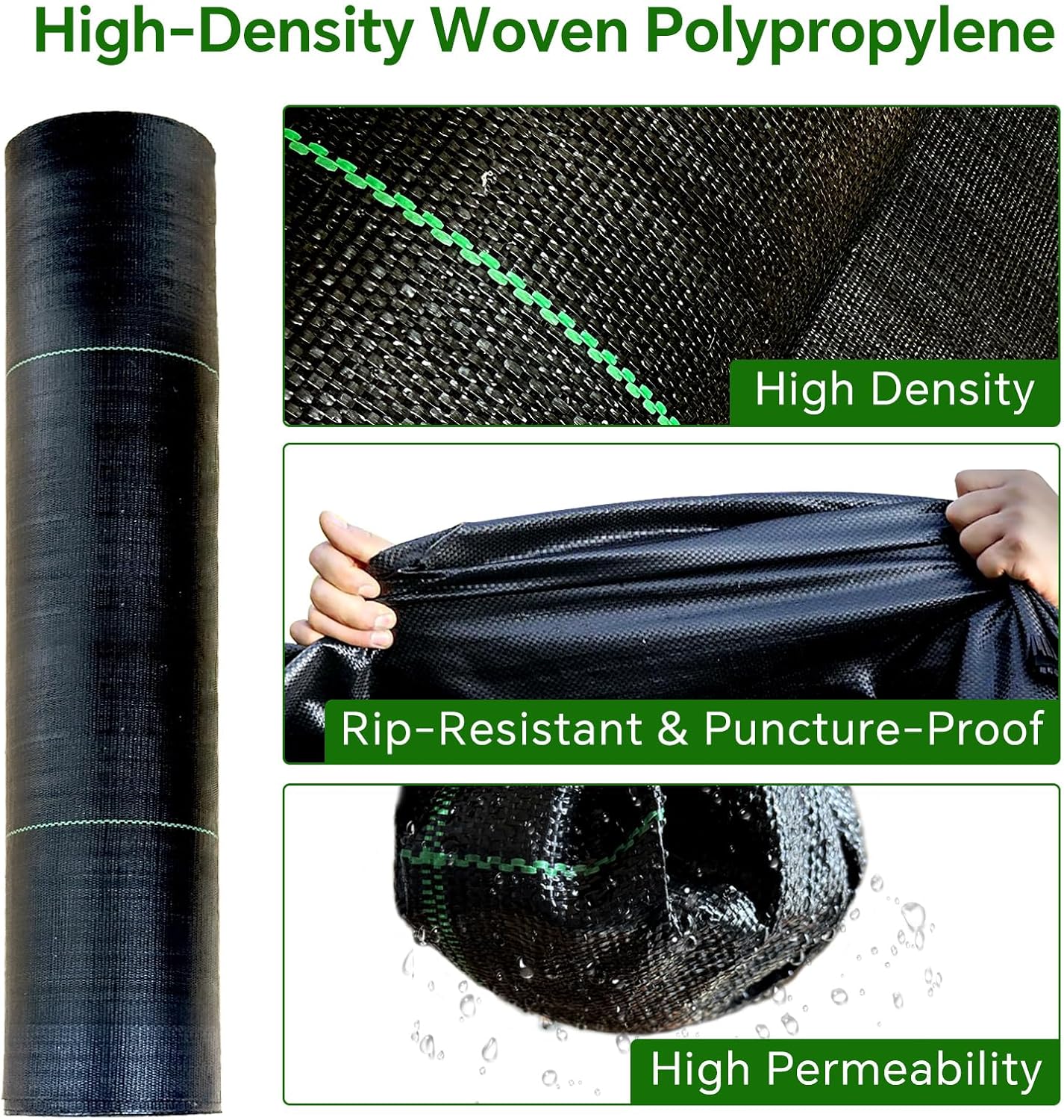 Weed Barrier Landscape Fabric Heavy Duty,3.2 OZ Premium Garden Weed Blocker Fabric for Weed Control, Plastic Ground Cover with Woven Weed Cloth,Durable Landscaping Fabric (2.8 X 100FT)