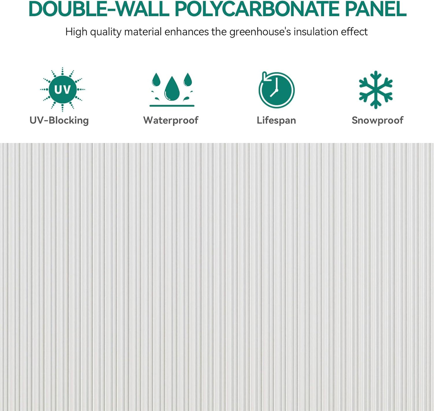 YITAHOME 6x4FT Polycarbonate Greenhouse Heavy Duty Green Houses Outdoor Aluminum Greenhouses with Sliding Doors Vent Window Walk-in Greenhouse Large Sun House for Garden Backyard, Sliver