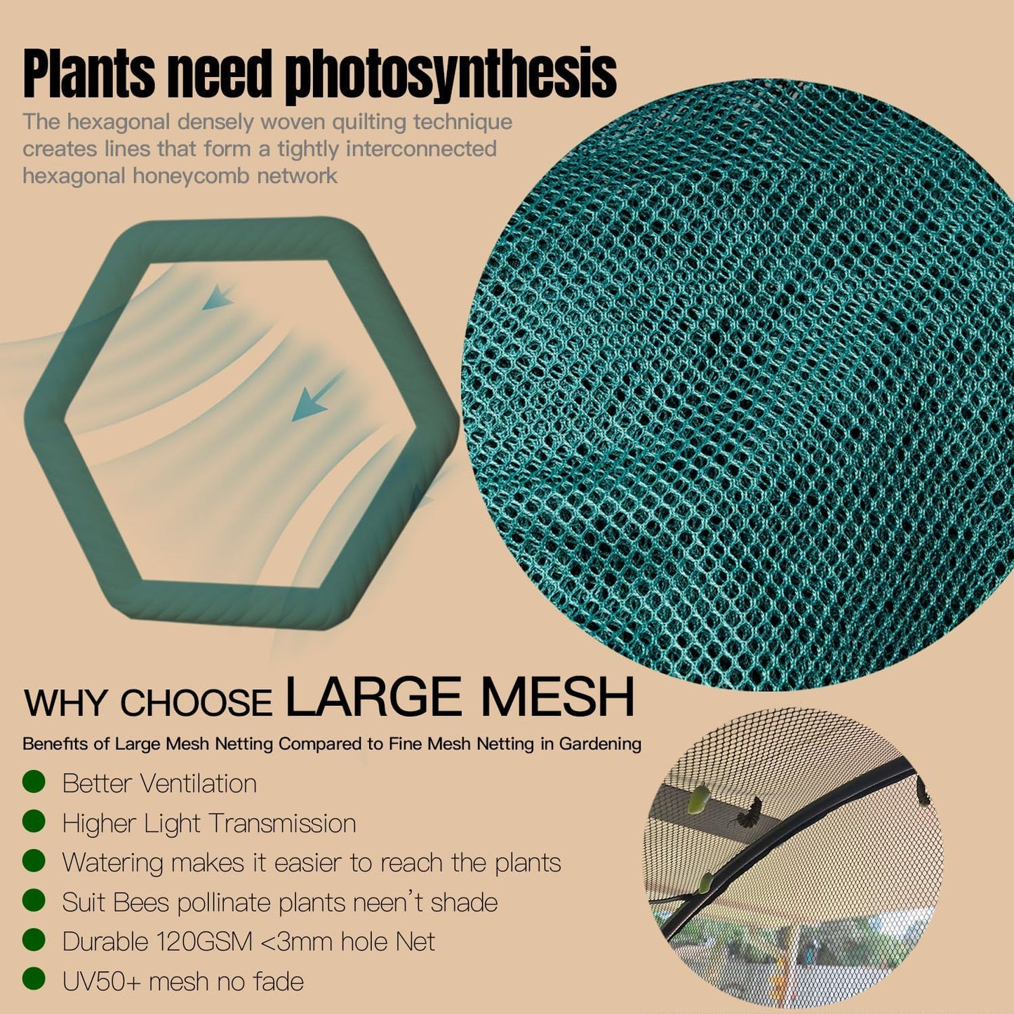 Poray Large Tunnel 73''x37''x61''Plant Netting Cover,5FT Tall Crop Cage Tomato Netting,Pest Guard Cover for Vegetables &Fruits,Durable Gardening Net for Plant and Animal