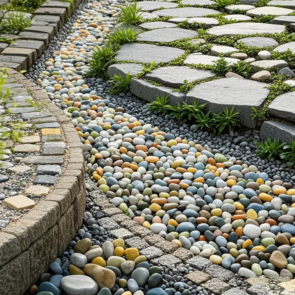 Rocks for Plants 5 Lbs, 0.8-1.5 Inch High Polished Pebbels, Decorative Stones for Garden Landscaping, Smooth Gravel Filler for Outdoor Plants, Succulents, Fish Tank and Vases