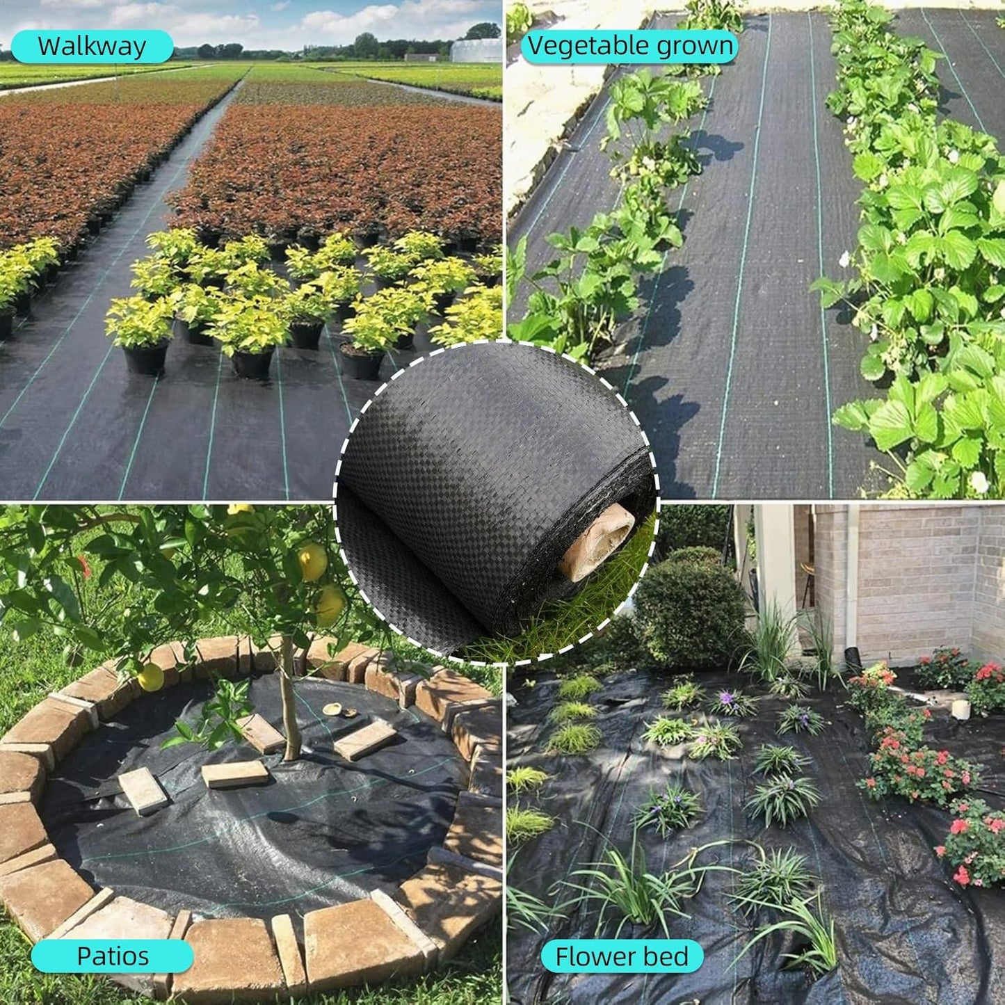6ft X 300ft Weed Barrier Landscape Fabric Heavy Duty, Premium 3.2 Oz Ground Cover Weed Block Gardening Mat, Easy Setup & Superior Weed Control, for Erosion Control, Weed Barrier