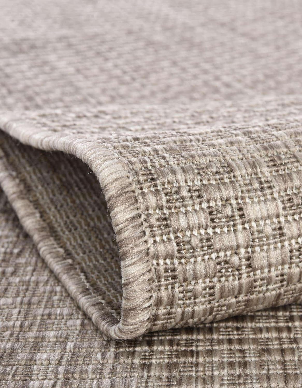 Unique Loom Outdoor Solid Collection Area Rug (10' x 14' 1" Rectangle Beige/Ivory)