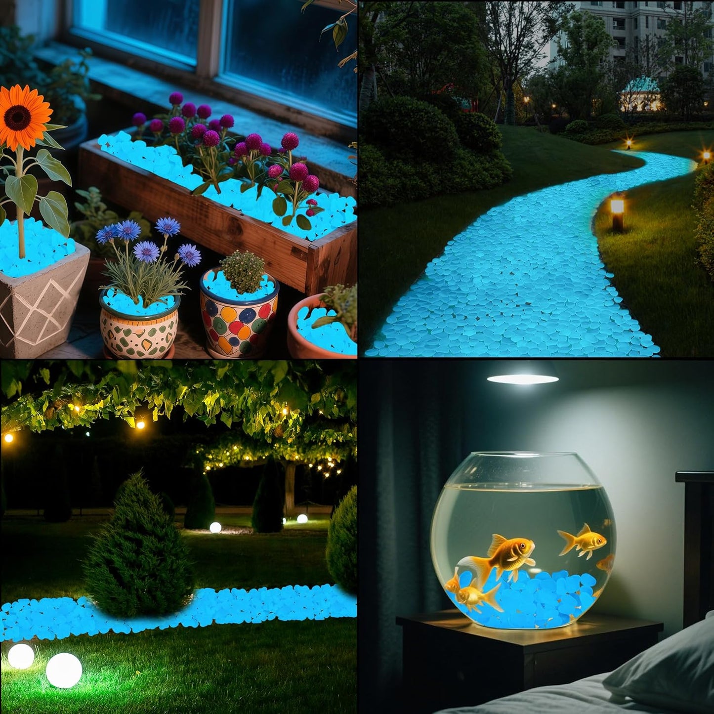 3.5LB 25-27mm Glow Pebbles Glowing Rocks for Garden Decoration 25-27mm Luminous Stones Glowing Stones for Driveway Landscape Walkway,White