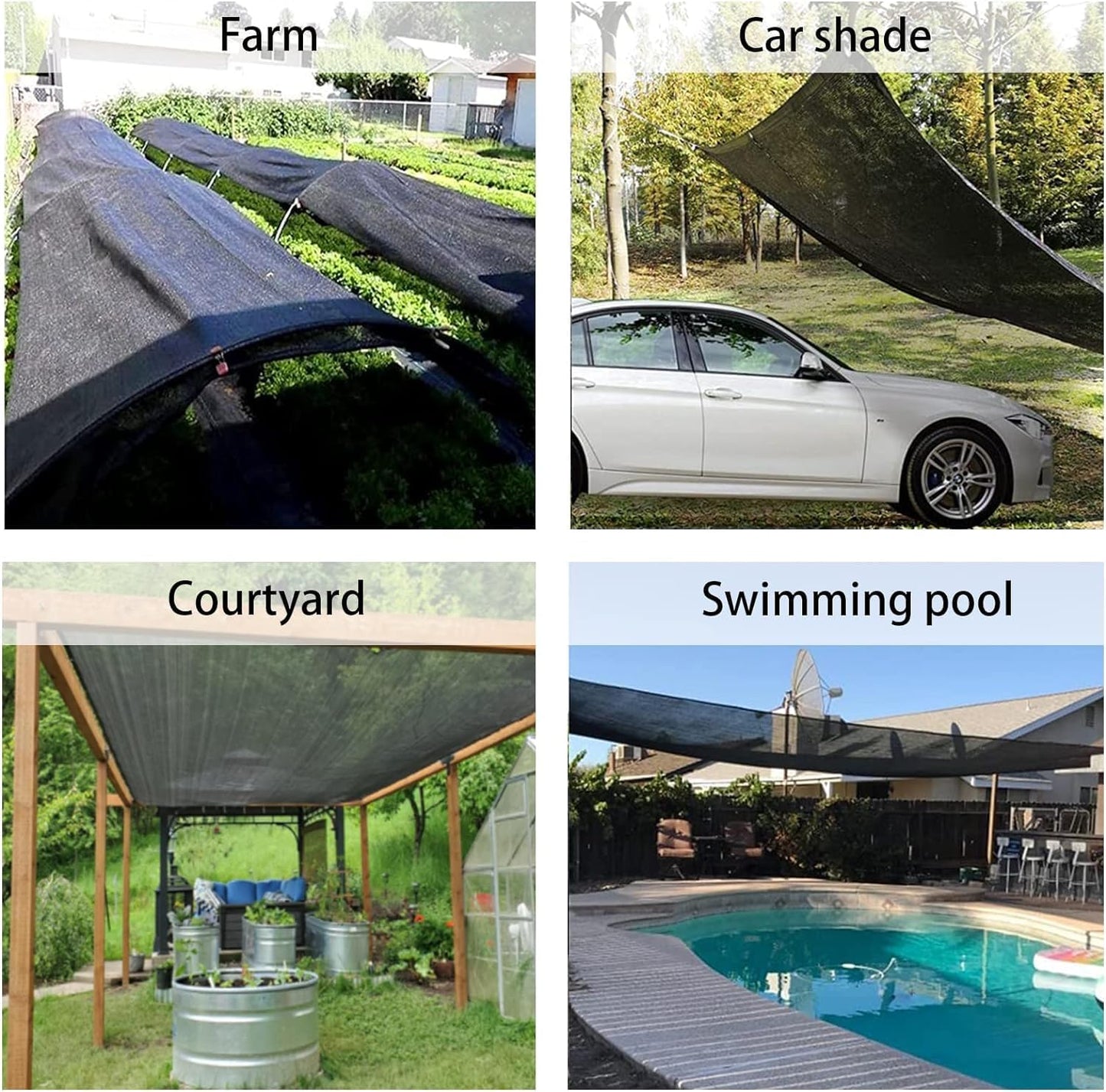 LOVE STORY 6x12FT 55% Black Shade Cloth Sun Shade Net with Grommets Sunblock Net Mesh Tarp for Garden,Plants Cover,Greenhouse and Patio
