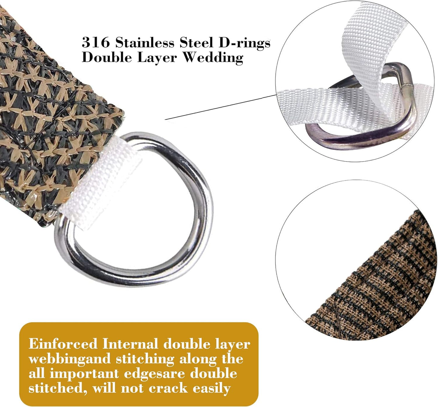 6' x 6' Brown Square Sun Shade Sail SSP1212 Canopy Durable Fabric UV Block Awning,We Make Custom Orders