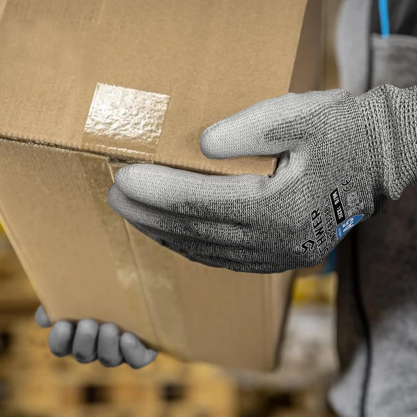 240 Pairs ANSI A5 Cut Resistant Work Gloves, Cut Proof Gloves with PU Coating, Used for Metal Fabrication, WoodWorking, Construction, Non Slip, Durable, S, CR3088