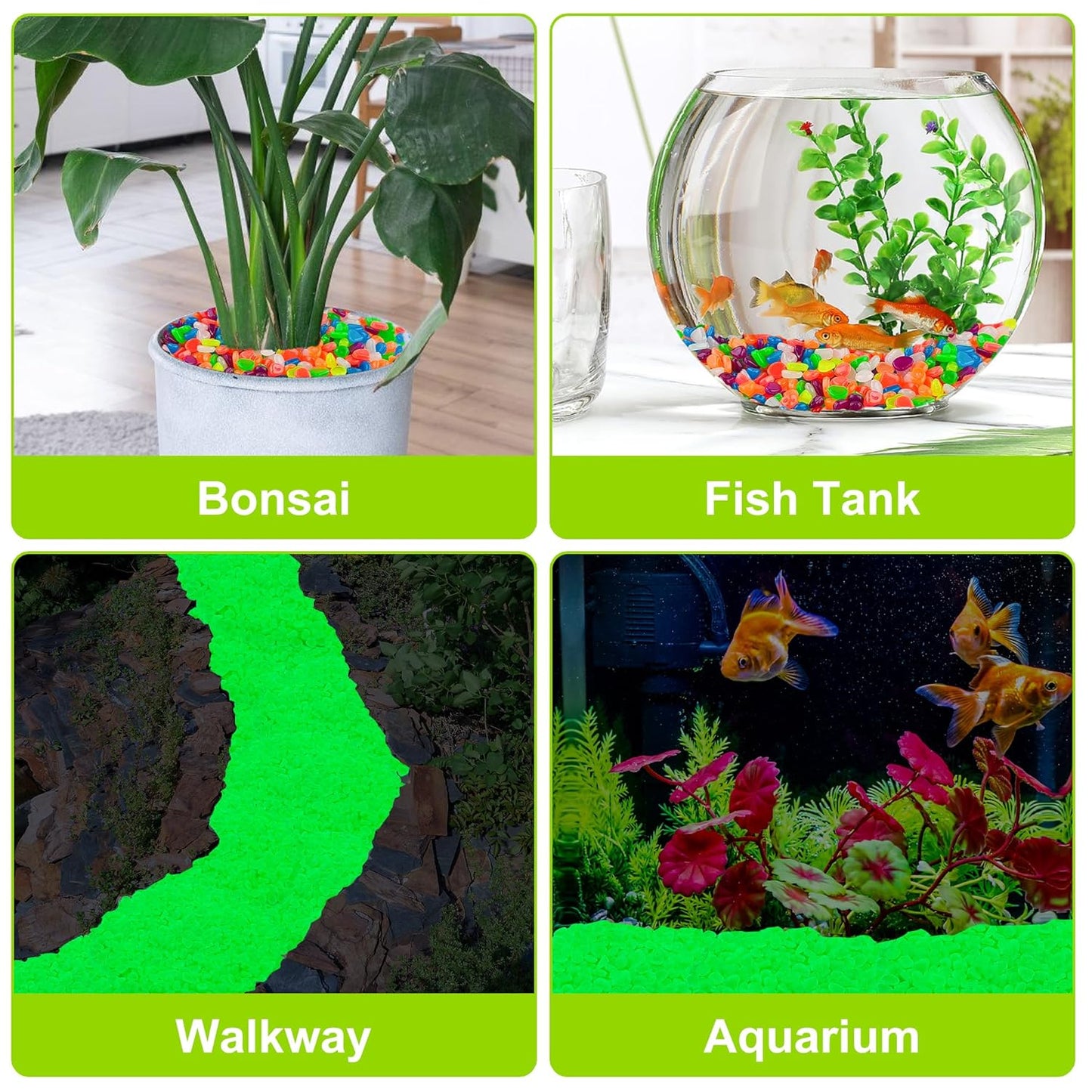 200pc Green Glow in The Dark Stones Green Pebbles Glow Fish Tank Rocks Luminous Pebbles for Outdoor Decor Garden Luminous Stone Glow Stones for Yard Walkway Pathway Aquarium,Blue