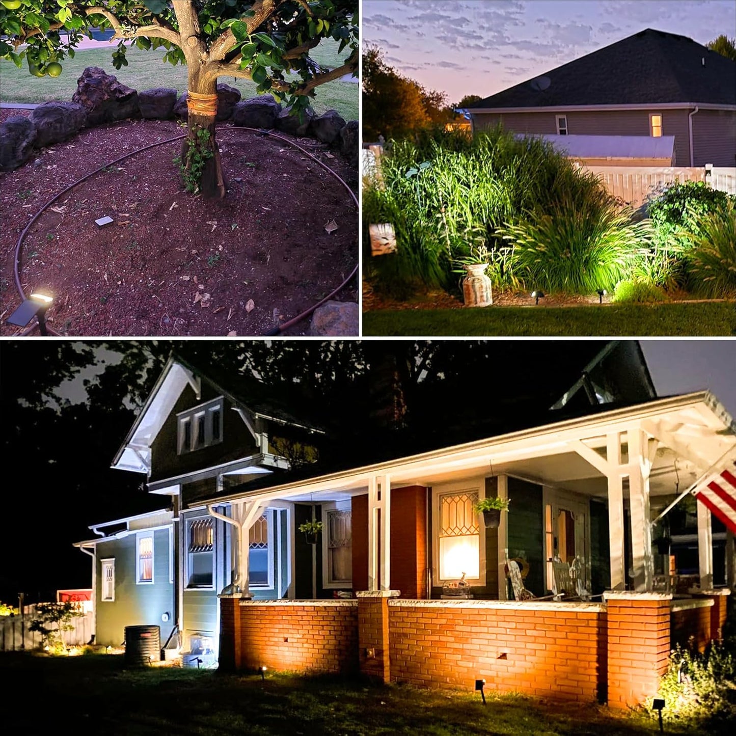 VOLISUN Solar Spotlight Outdoor, IP67 Waterproof Solar Landscape Spot Lights,Uplights for Yard Garden Pathway - 6 Pack Warm White 27 LED 3 Lighting Modes