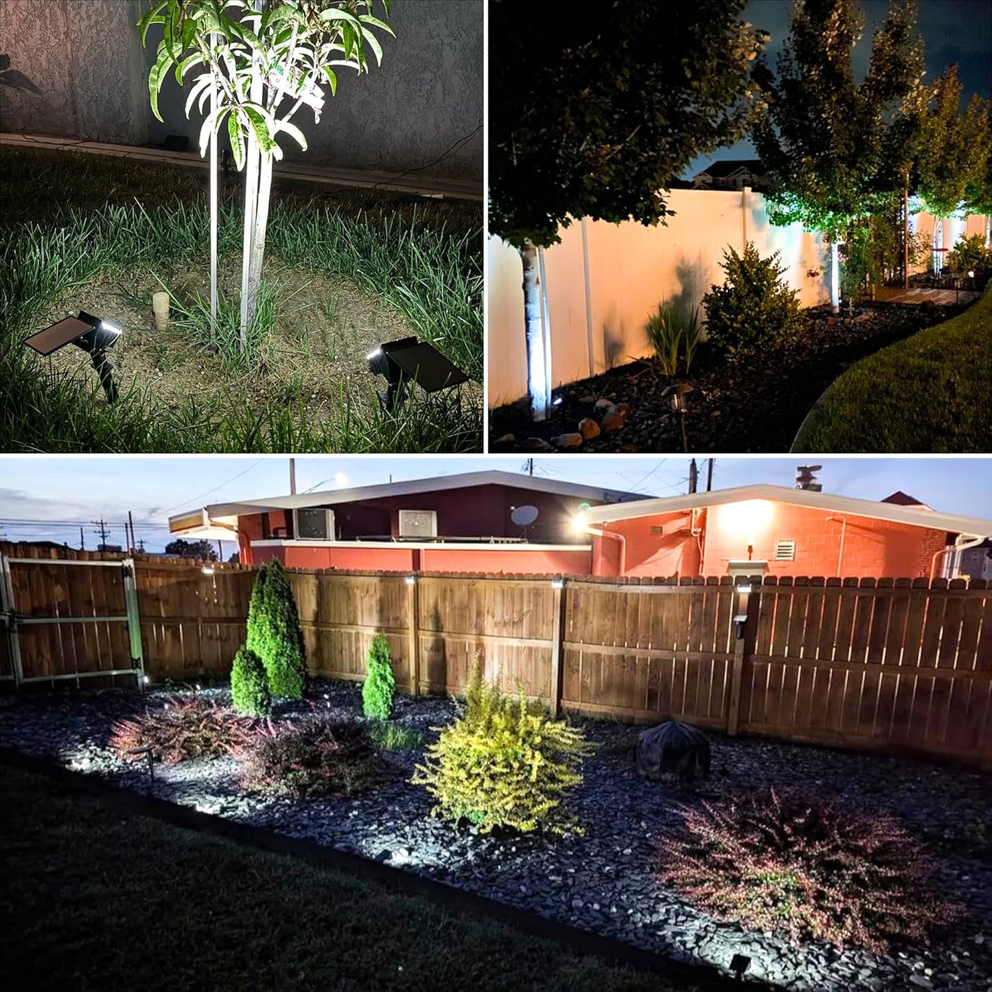 VOLISUN Solar Spotlight Outdoor, IP67 Waterproof Solar Landscape Spot Lights,Uplights for Yard Garden Pathway - 8 Pack (Cool White) 27 LED 3 Lighting Modes