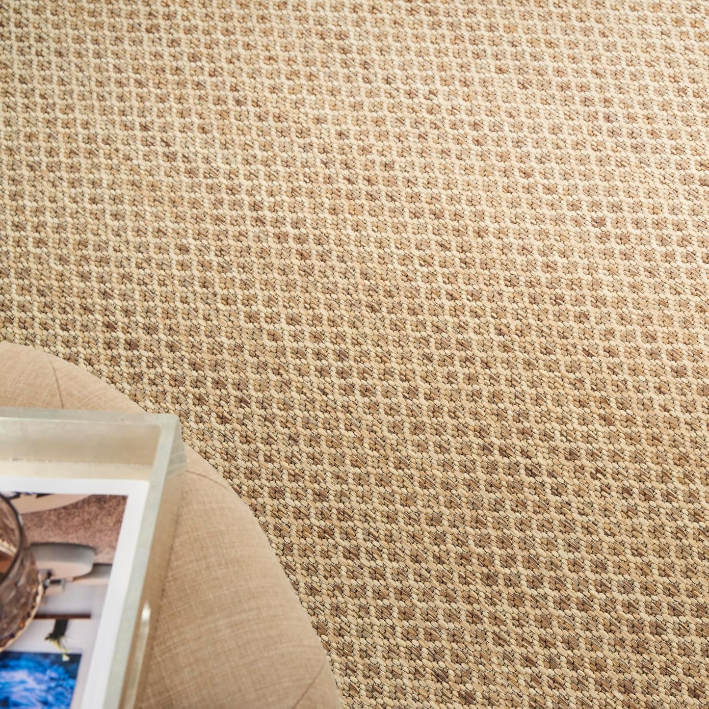 Nourison Home Courtyard Jute 5' x 7' Area Rug - Easy Clean, Non Shedding, Bed Room, Living Room, Dining Room, Kitchen (5' x 7')