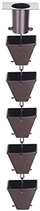 Nutshell Stores Medium Square Cups Rain Chain - Bronze - 9 Feet