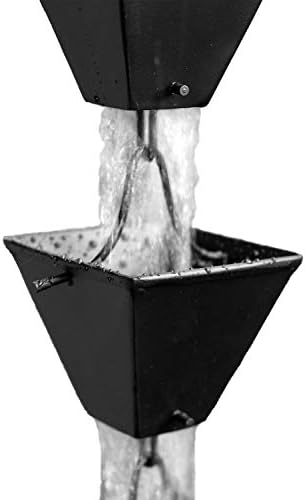 Nutshell Stores Medium Square Cups Rain Chain - Black - 18 Feet