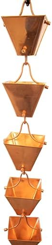 Nutshell Stores Medium Square Cups Rain Chain - Copper - 20 Feet