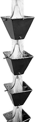 Nutshell Stores Medium Square Cups Rain Chain - Black - 9 Feet