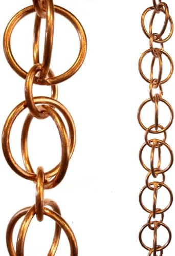 Nutshell Stores Double Loops Rain Chain - Copper - 12 Feet
