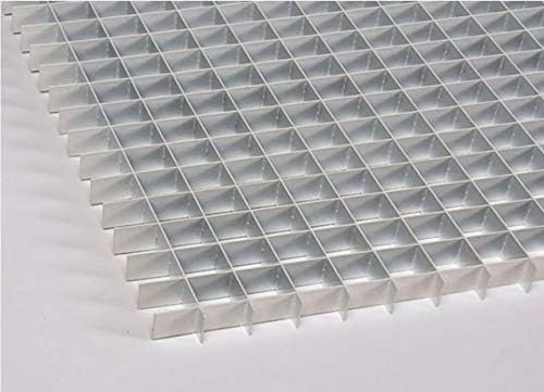 Fluorolite Plastics| Egg Crate Panel| Aluminum Mill Finish| Nominal 24" x 48" with 1/2" x 1/2" x 1/2" Cell Size (Customer Size Available) (4 Pack)