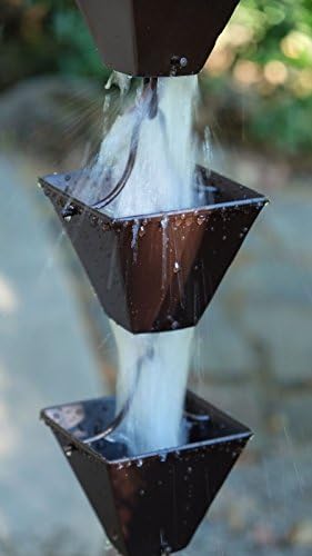 Nutshell Stores Medium Square Cups Rain Chain - Bronze - 9 Feet