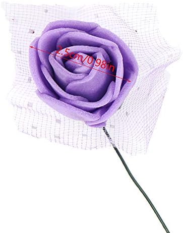 Mini Fake Rose Flower Heads 144pcs Real Looking Burgundy Fake Roses Head w/Stem for DIY Wedding Bouquets Centerpieces Arrangements Party Baby Shower Home Decorations(Burgundy)