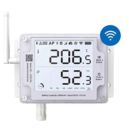 Ubibot Thermometer Hygrometer, Wireless Temperature Data Logger, Remote Humidity Monitor for Refrigerated truck Free App Email Alarm, IFTTT 2.4GHz only (GS1-PL4G1RS WiFi & SIM GPS Location Tracker)