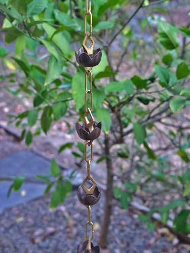 Nutshell Stores Lotus Rain Chain - 15 Feet