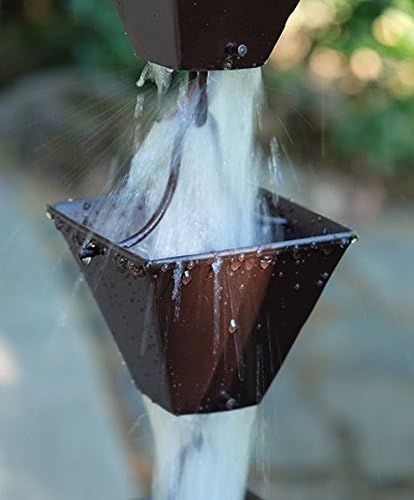 Nutshell Stores Medium Square Cups Rain Chain - Bronze - 20 Feet