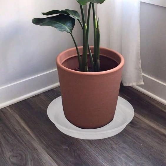 6 Pack of 10 inch Plant Saucer Clear, Heavy Duty Plastic Plant Saucer 10 inch, Durable Plant Tray for Pots, Flower Plant Saucers for Indoors, Plant Trays for Planter 8"/9"/10" (10", Clear)