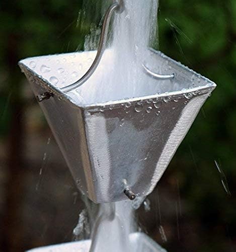 Nutshell Stores Medium Square Cups Rain Chain - Aluminum - 12 Feet