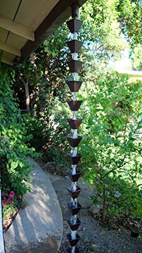 Nutshell Stores Medium Square Cups Rain Chain - Bronze - 15 Feet