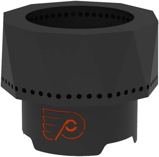 Blue Sky Outdoor Living NHL Philadelphia Flyers Ridge Portable Steel Smokeless Fire Pit with Carrying Bag, Firewood and/or Wood Pellet Burning