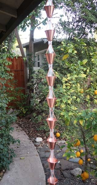 Nutshell Stores Steel Cups Rain Chain - Copper Plated - 18 Feet