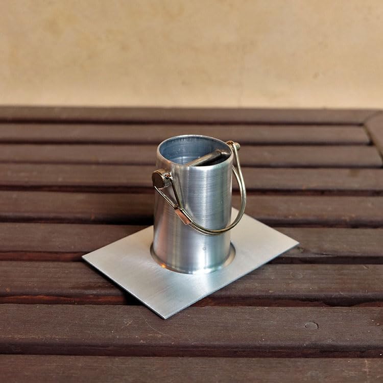 Nutshell Stores Medium Square Cups Rain Chain - Weathered Steel - 12 Feet