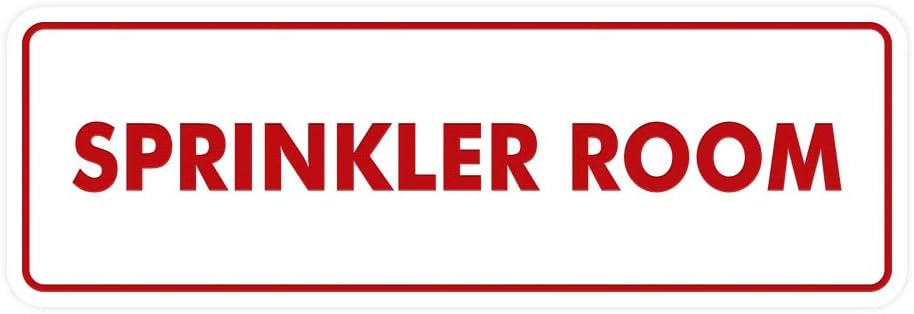 Signs ByLITA Standard Sprinkler Room Sign (White/Red) - Large