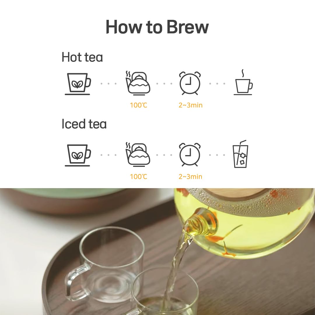 KKOKDAM Blooming Flower Tea Stick Sampler – Loose Leaf Tea Sampler, Fancy Variety Pack, Gift Set from South Korea - Perfect as Unique Gifts for Women - 8 Count