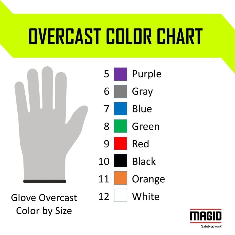 MAGID D-ROC ANSI A4 AeroDex Polyurethane Palm Coated Work Gloves, 12 Pairs, Size 11/2XL, GPD482