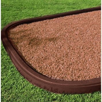 Playsafer Rubber Playground Border Edging Kit, 6' Flexible Heavy Duty Rubber Interlocking Playground Timber, No Dig Easy to Install (Neutral Brown, 1 Pack)