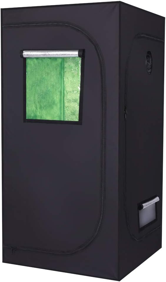 36"x36"x72" Mylar Hydroponic Grow Tent Grow Room with Obeservation Window and Removable Floor Tray for Indoor Plant Growing (36" x 36" x 72")