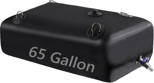 Water Storage Bladder, Water Tank 65 Gallon Foldable Portable Water Storage, Large Water Storage Containers with 3/4" PVC Spigot and Overflow Kit for Camping, Garden, Emergency Water Storage