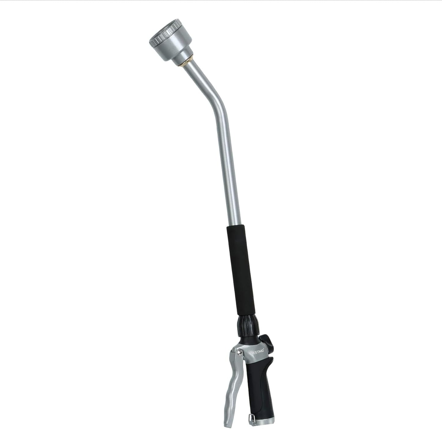 RESTMO Long Watering Wand, 24 Inches Gentle Soft Full Shower Sprayer Wand with Flow Control, Heavy Duty Metal Hose Wand for Hanging Baskets, Shrubs, Plants, Flowers, Garden and Lawn, Black