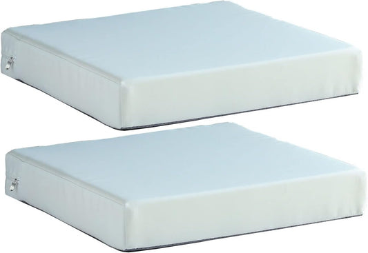 Patio Chair Cushions Set of 2 Non Slip Bottom Chair Pad with Ties Waterproof Square Outdoor Seat Cushion Replacement for Garden Swing Furniture 22x22 Inch, White