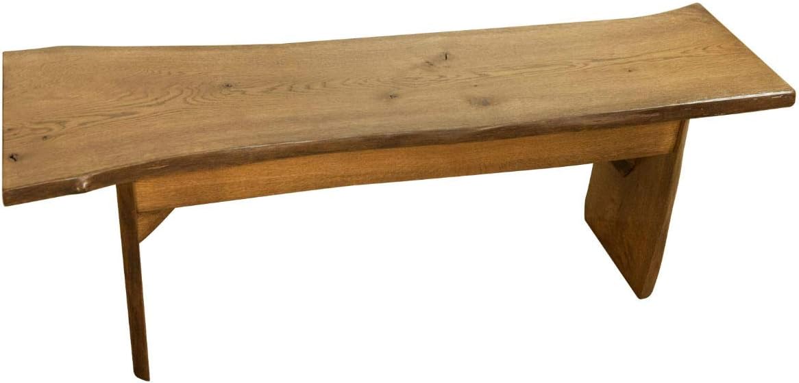 Rustic Red Door Co. Live Edge Wooden Bench - Solid Wood Dining Bench Furniture - Natural Edge Wooden Slab Bench (3' Long, Oak Wood with Cappuccino Stain)