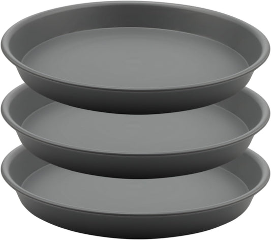 TITE Plant Saucer Heavy Large Planter Durable Thicker Plastic Plant Trays for Indoors and Outdoor,Plant Saucer Drip Trays (Grey, 10 inch)