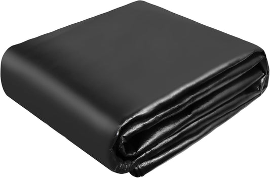 TEZONG Pond Liner,15x15Ft Pond Liners for Outdoor,28Mil PE Black Koi Fish Pond Liners,Reinforced Pond Underlayment for Water Garden,Waterfall,Fountain