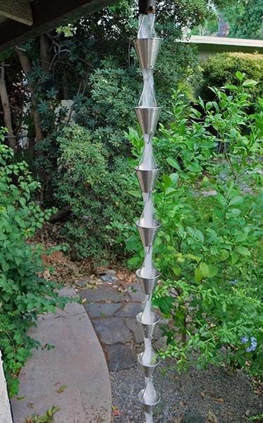 Nutshell Stores Steel Cups Rain Chain - Stainless Steel - 20 Feet